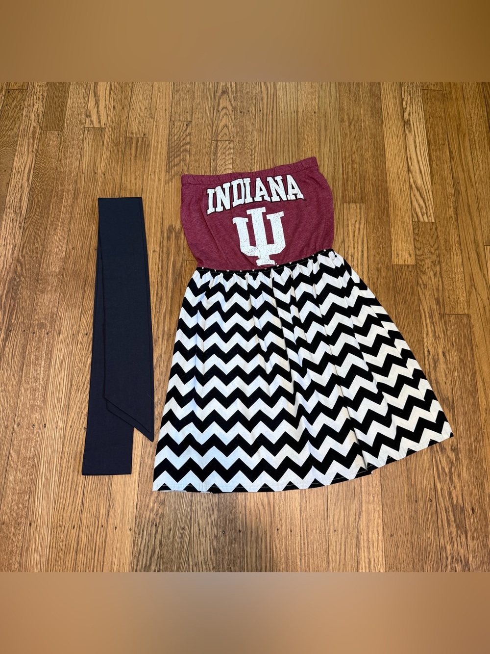 Haute Threads Indiana University Chevron Strapless Dress size Medium